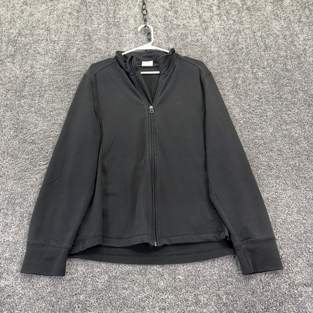 Danskin Sweatshirt Womens XXL Black Full Zip Mock Neck Activewear